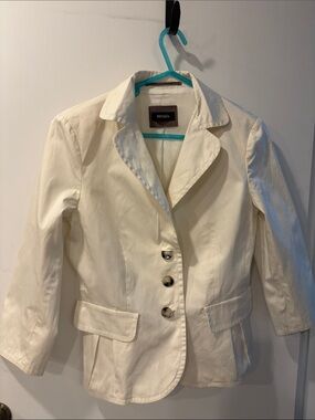 Max & Co Women's Cream Blazer Jacket size 8 3/4 sleeves